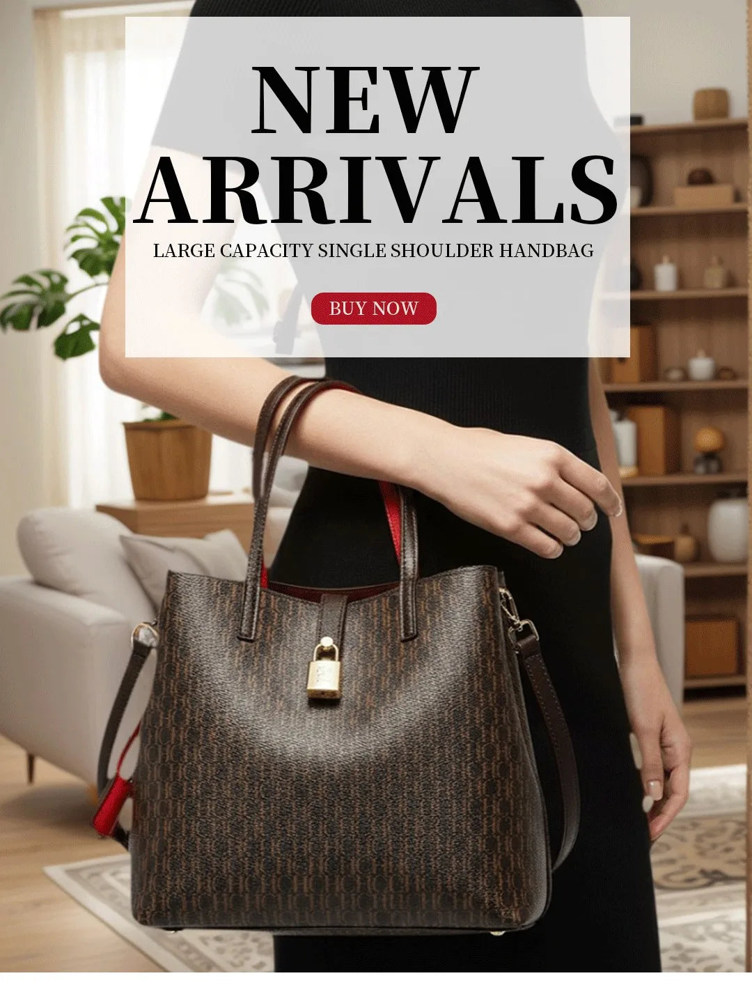 CH Premium Versatile Leather Crossbody Bag Ladies Large Capacity Daily Commuter Tote Bag Letter Print Design Ladies Fashion