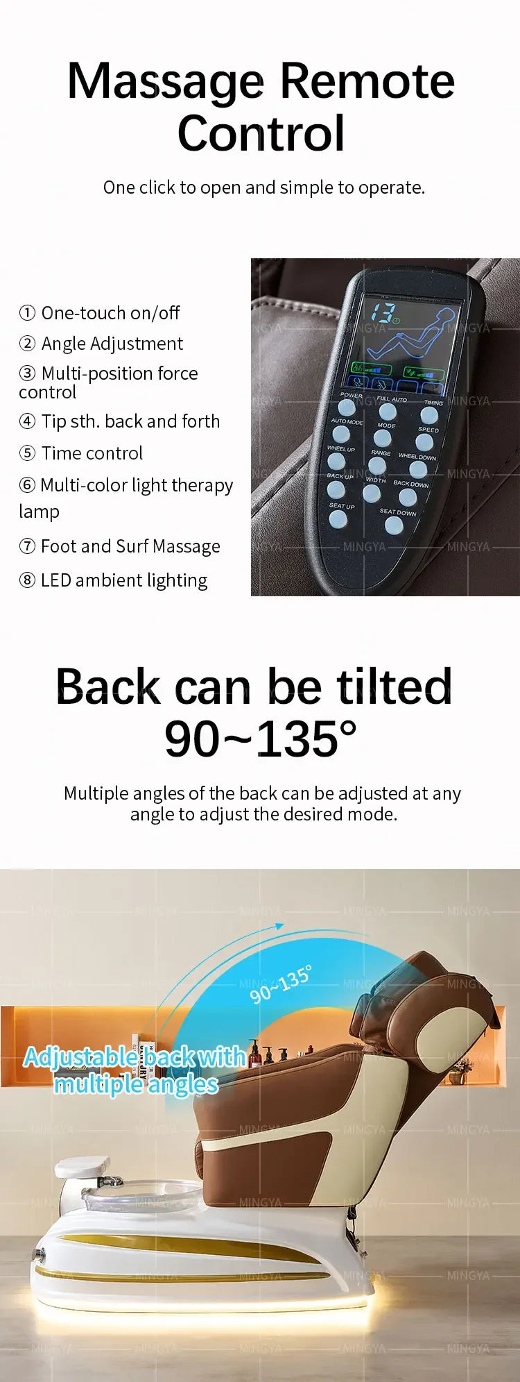 Luxury Nail Salon Foot Bathing Adjustable recline Electric Massage Spa Pedicure Chair*P9