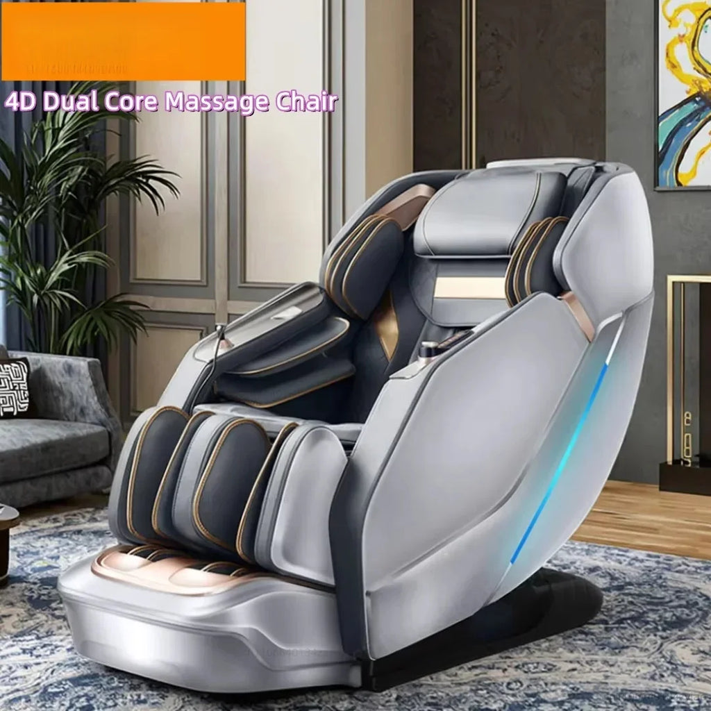 4D Daul Core Massage Chair Full Body with Health Detection Zero Gravity SL Track Deep Stretch Heated Smart Massage Chairs