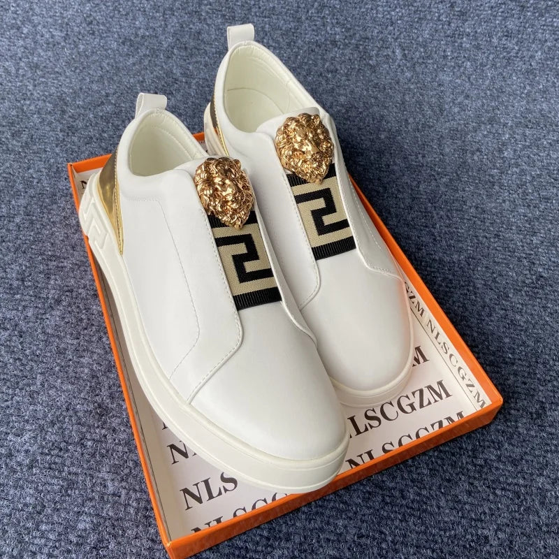 original shoes brand premium shoes for man high quality leather casual shoes for man designer white loafers sneakers skateboard