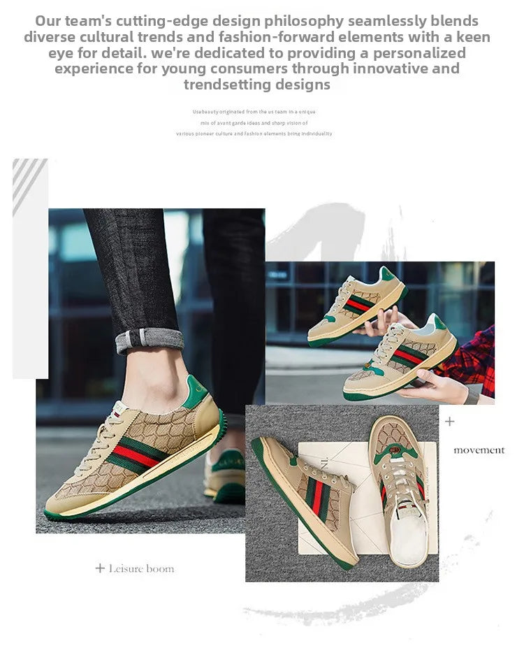 Men's Summer Sport Casual Shoes Breathable Retro Style Low Top Canvas Sneakers Flat Heel Rubber Outsole Fashionable Trendy
