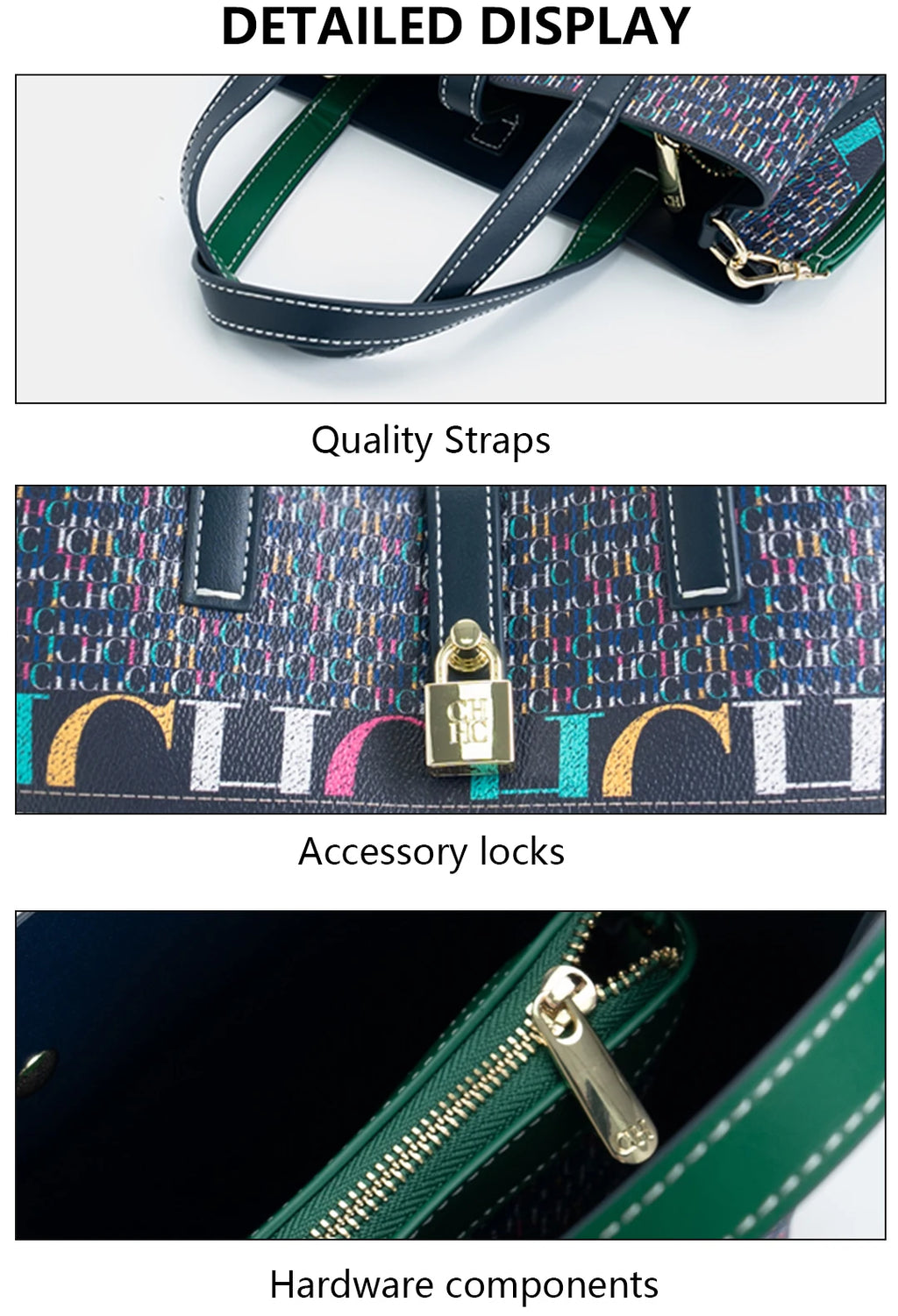 CH Luxury Brand Tote Bag Fashion Italian Creative Letter Print with Lock Design 2025 New Beautiful Trend Tote Bag