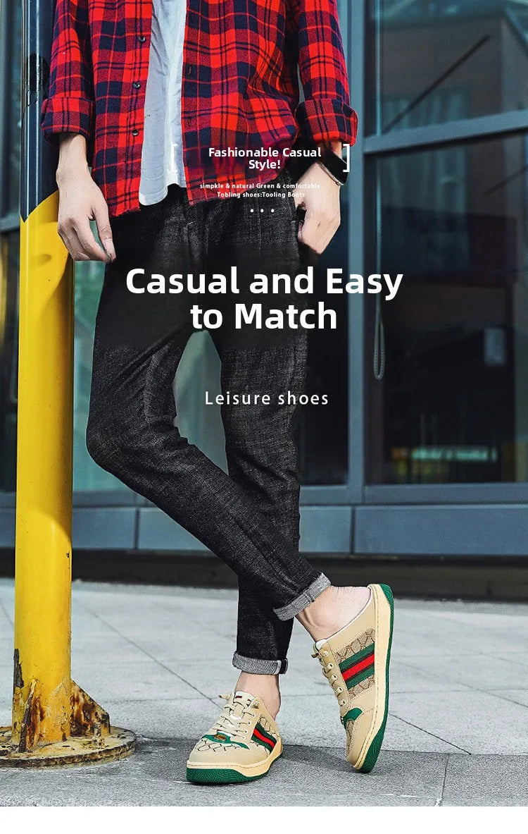 Men's Summer Sport Casual Shoes Breathable Retro Style Low Top Canvas Sneakers Flat Heel Rubber Outsole Fashionable Trendy