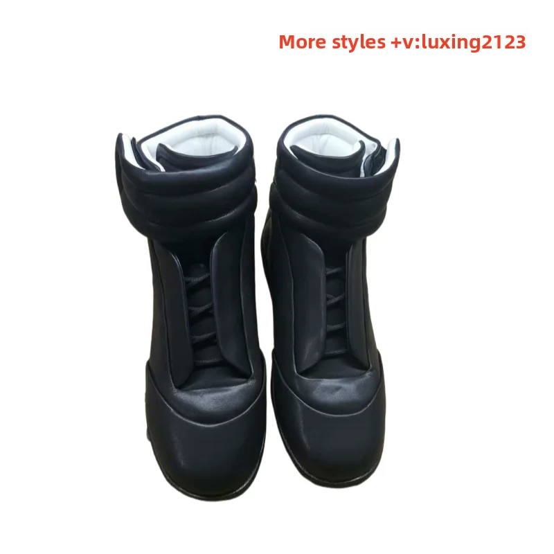 Men's High Top oes Genuine Leather Sport Casual White Dequn Sneakers mid Top Board oes Large Size Autumn Winter Faion