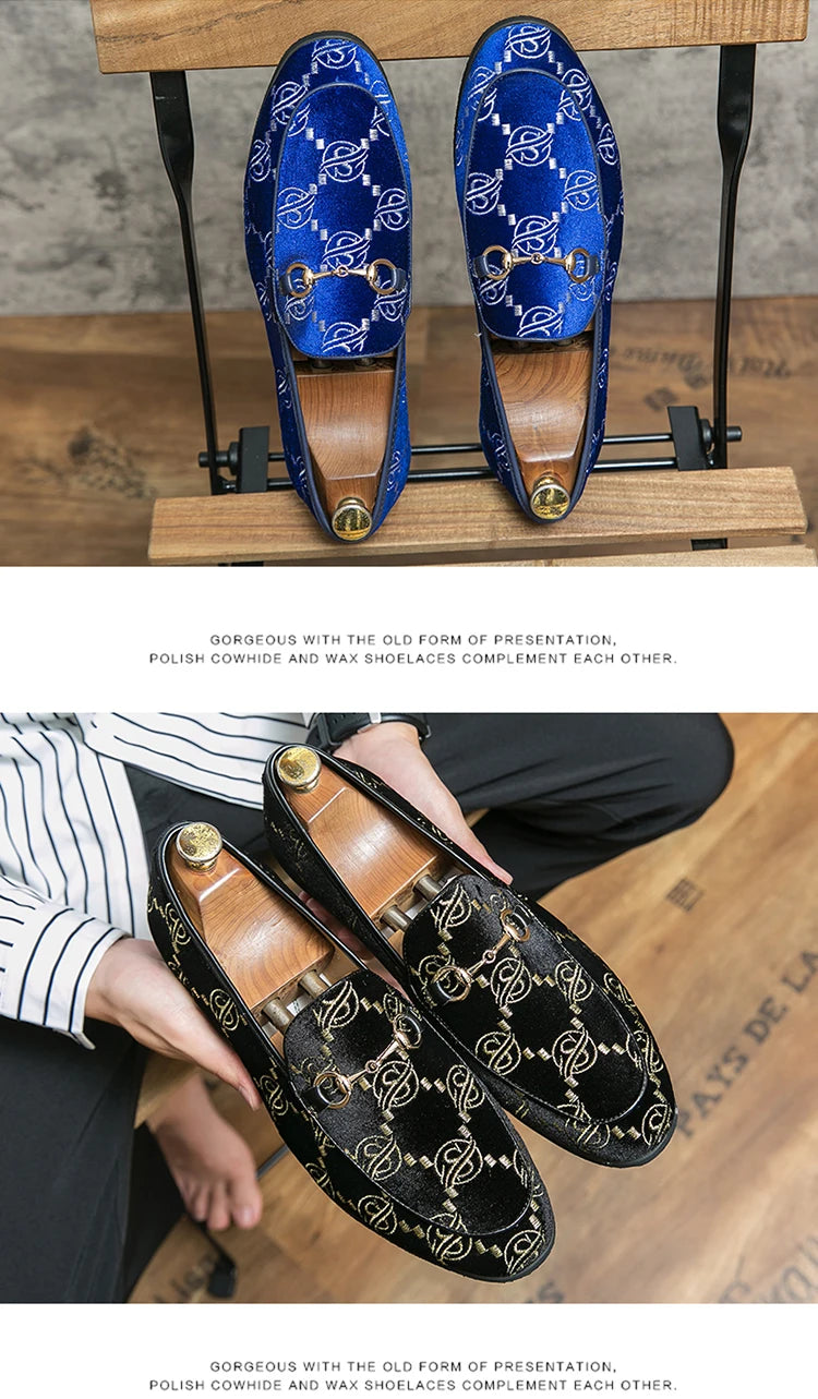 Hot Blue Men's Luxury Loafers Plus Size 47 Suede Leather Shoes For Men Designer Moccasins Slip-On Casual Dress Shoes Men Flats