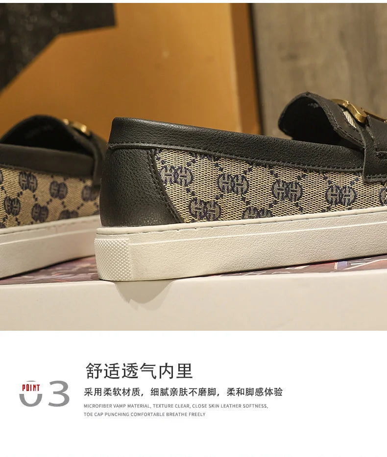 2025 New Bussiness Casual Shoes for Men Low-top Fashion Loafers Slip On Flat Boat Shoe Mens Luxury Leather Shoes
