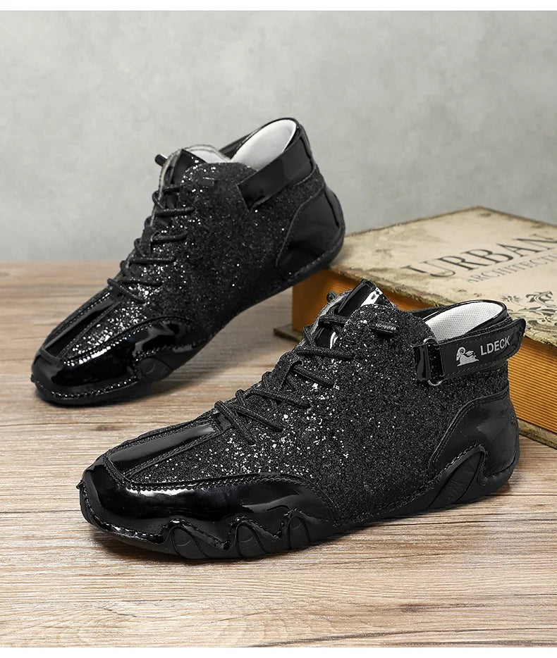 Personalized Solid Color Outdoor Boots Spring Autumn High-top Mens Shoes Fashionable Men Boots and Women's Casual Short Boots