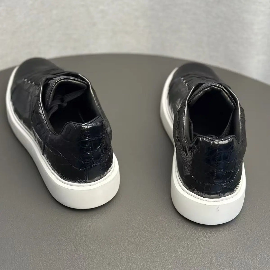 2025 new arrival Fashion Crocodile Skin causal shoes men,male Genuine leather Sneakers pdd586