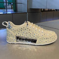 Luxury New Designer Men's Charm Rhinestone Lace Up All Match Platform Causal Shoes Male Flats Moccasins Walking Sneakers Zapatos
