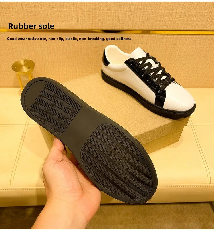 Genuine Leather Luxury Brand Shoes for Men Classic Embroidered Men Skateboard Shoes Designer Sport Shoes Men Zapatillas De Skate