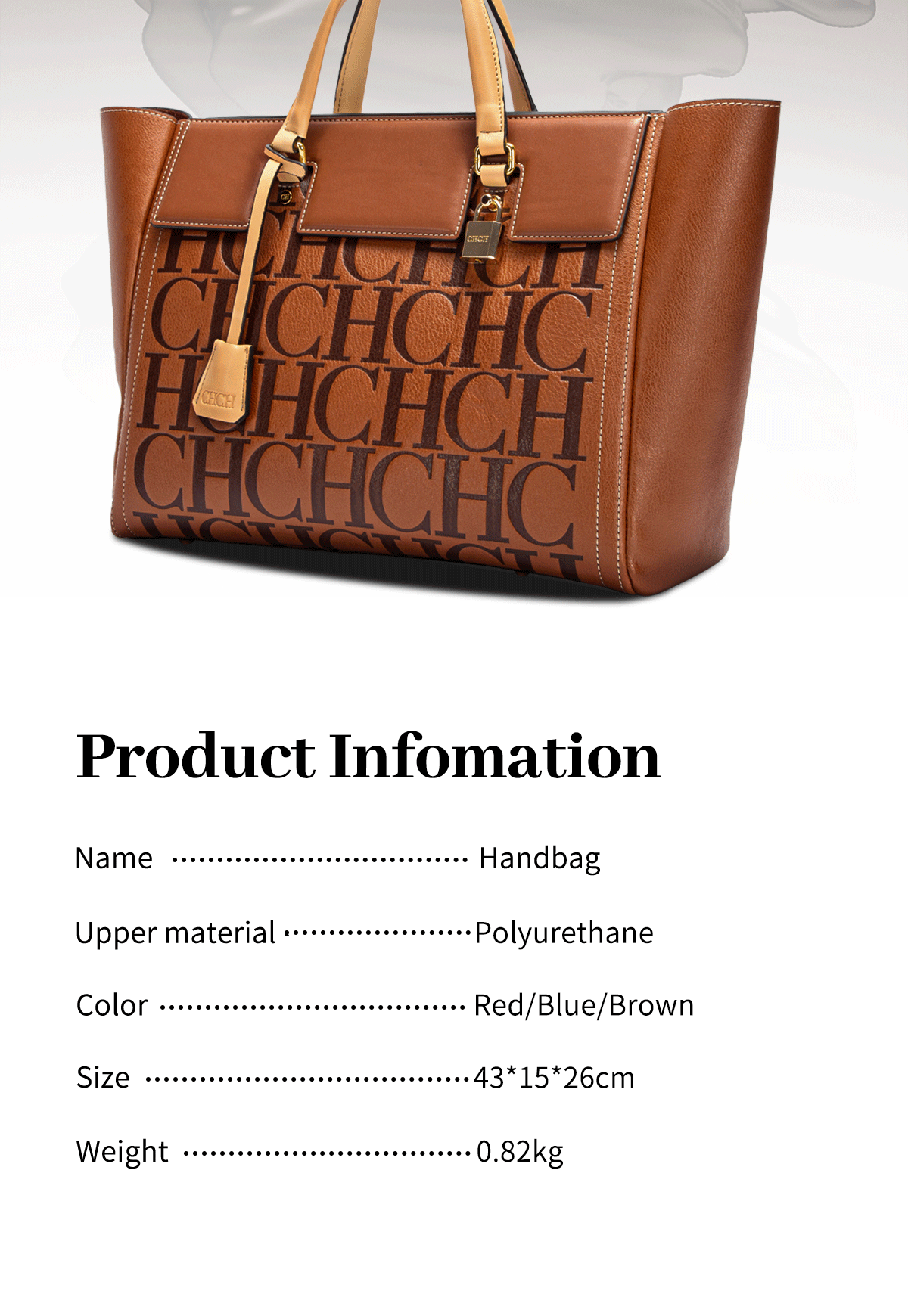 CHCH Women's Handbag 2026 New Brand Embossed Large Capacity Business Wallet