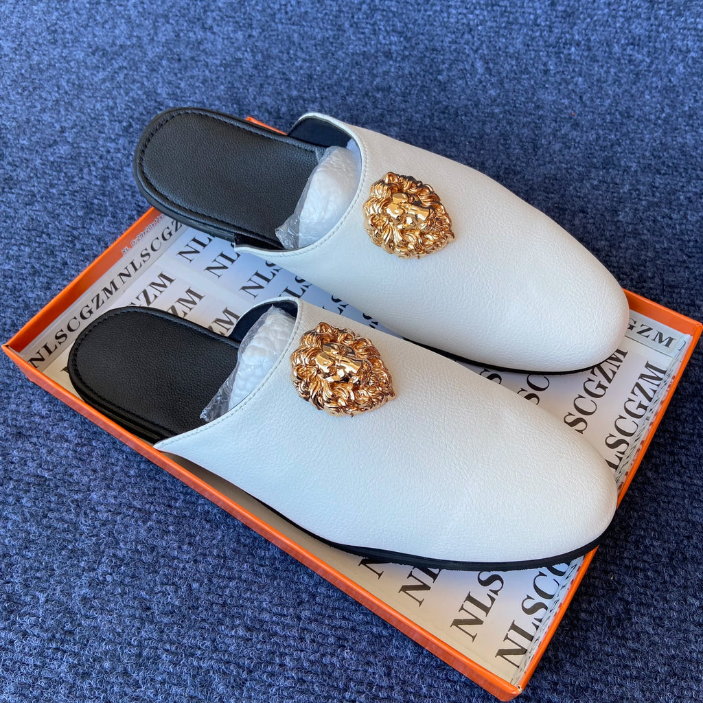 half slippers shoes for man mules luxury loafers designer shoes casual business mules homme masculinos