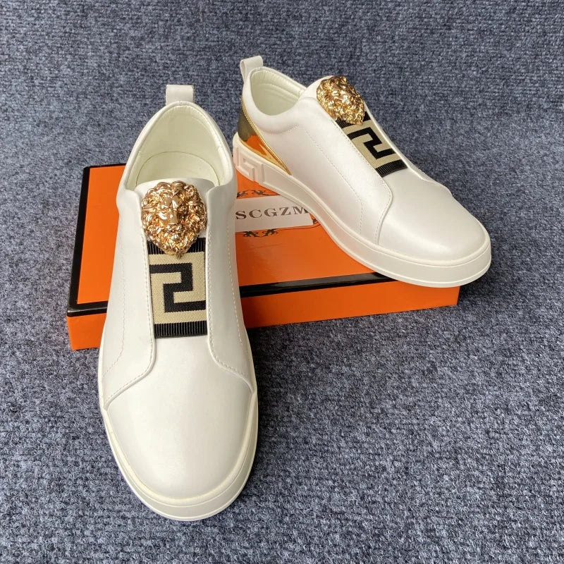 original shoes brand premium shoes for man high quality leather casual shoes for man designer white loafers sneakers skateboard