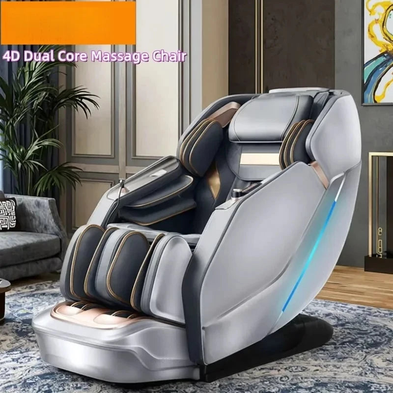 4D Daul Core Massage Chair Full Body with Health Detection Zero Gravity SL Track Deep Stretch Heated Smart Massage Chairs