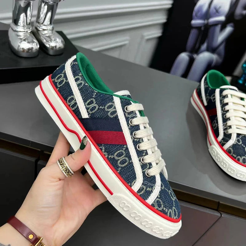 New Brand Men Canvas Shoes,Low Top Women Sneaker,High-Quality Comfortable Designer Luxury Leather Thick-sole Casual Flat Shoes