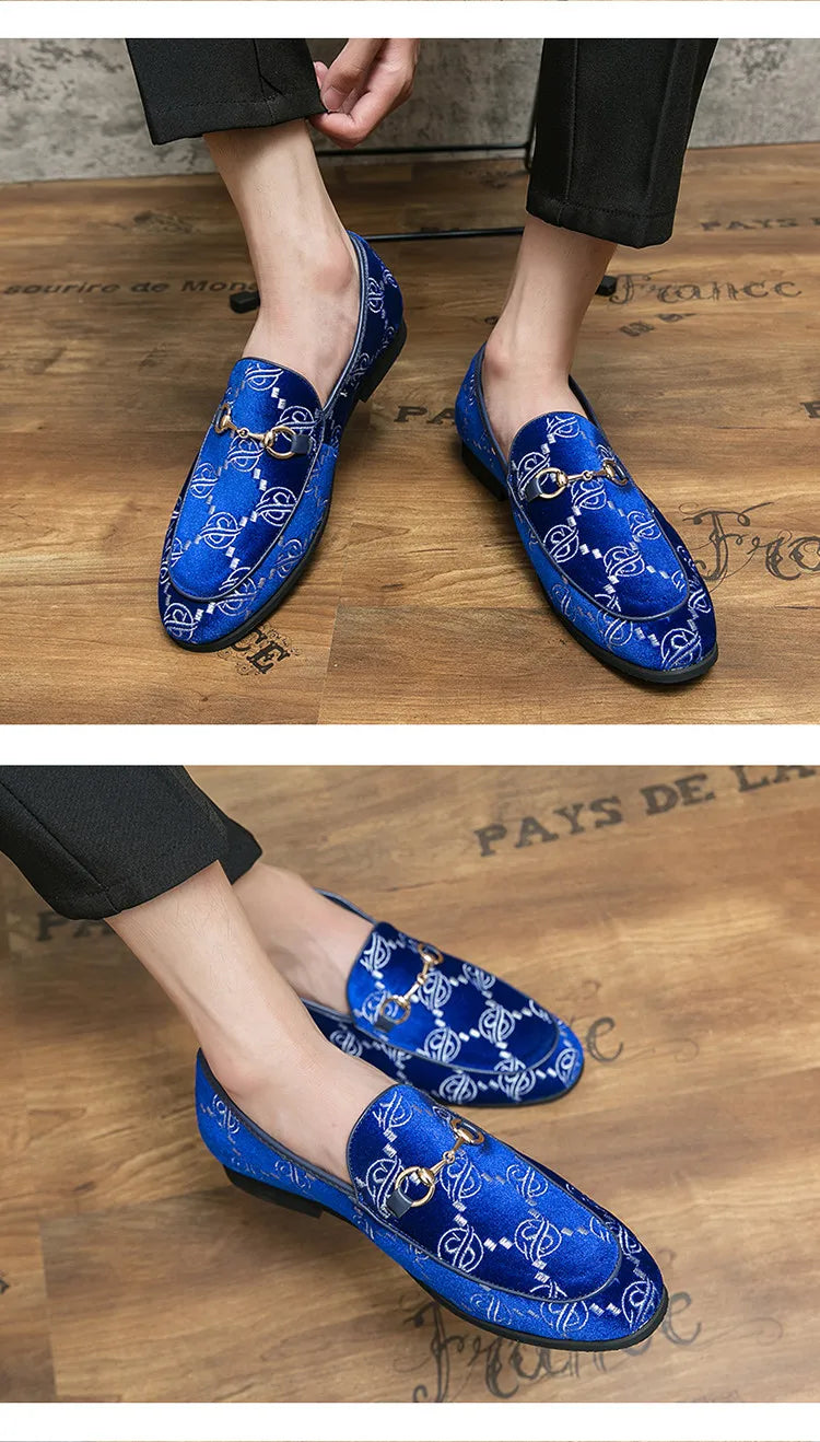 Hot Blue Men's Luxury Loafers Plus Size 47 Suede Leather Shoes For Men Designer Moccasins Slip-On Casual Dress Shoes Men Flats