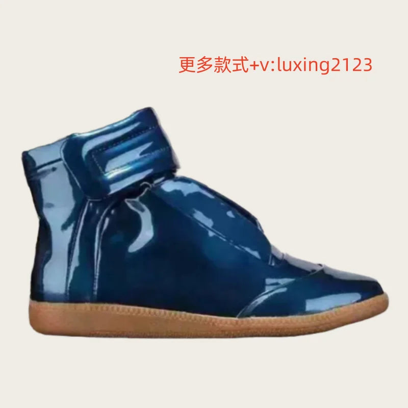 Men's High Top oes Genuine Leather Sport Casual White Dequn Sneakers mid Top Board oes Large Size Autumn Winter Faion