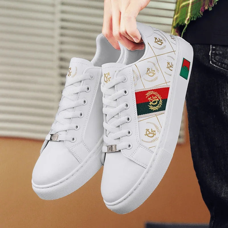 ELUVA Men Lightweight Sports Shoes Non Slip Walking Shoes Outdoor Skateboard Sneakers Comfortable Casual White Shoes For Man