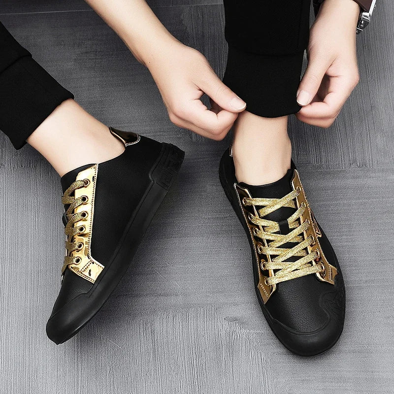 Men's Leather Shoes Casual Comfort Cricket Shoes Fashion Sneakers For Men Lightweight Driving Shoes