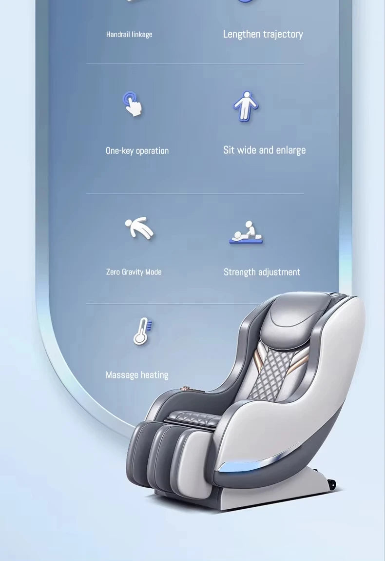 3D Shiatsu Zero Gravity Full Body Foldable Leather Massage Chair with Musical Function for Home and Office Use