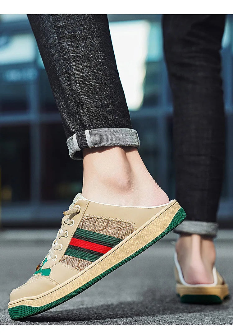 Men's Summer Sport Casual Shoes Breathable Retro Style Low Top Canvas Sneakers Flat Heel Rubber Outsole Fashionable Trendy