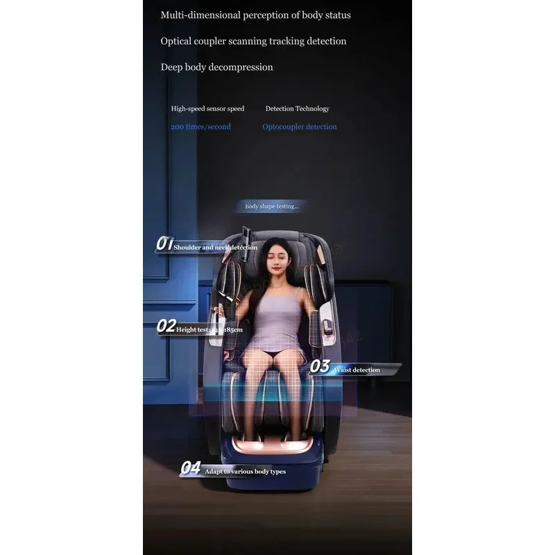 4D Daul Core Massage Chair Full Body with Health Detection Zero Gravity SL Track Deep Stretch Heated Smart Massage Chairs